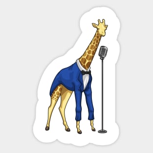 Giraffe Singer Microphone Music Sticker